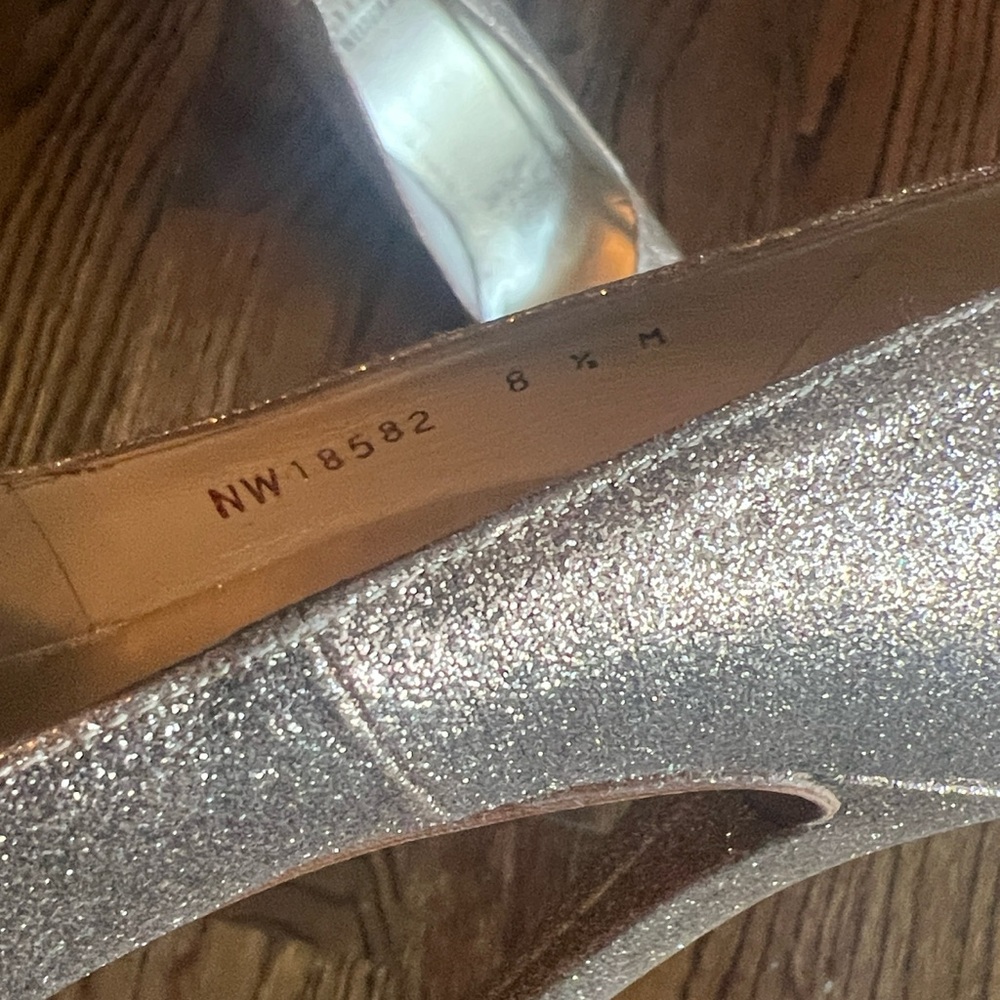 Stuart Weitzman Sparkle Peep-Toe Pumps in -Gold - Picture 13 of 15